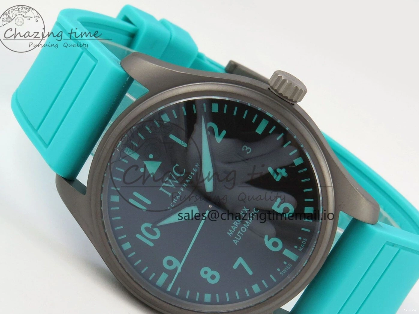 MIROTIME 0102 Pilot Mark XX BLSF 1:1 Best Edition Black Blue Dial on Blue Rubber Strap MIYOTA Sleek 6989